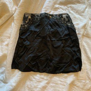 for love & lemons black silk mini skirt (nwt)